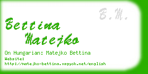 bettina matejko business card